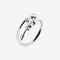 silver 4-bead adjustable nail anxiety ring