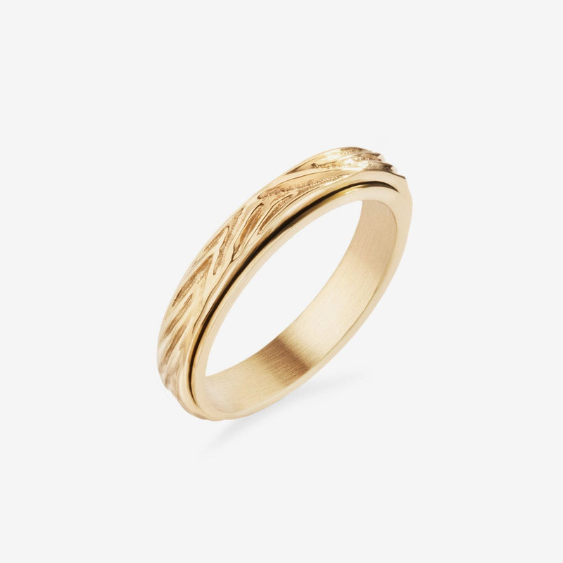 gold spinning molten ring