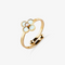 gold 4-leaf pearl clover adjustable anxiety ring