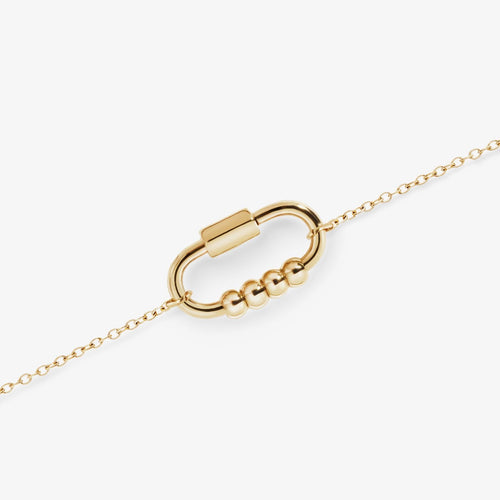gold 4-bead spinning bracelet