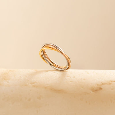 trio gliding fidget ring