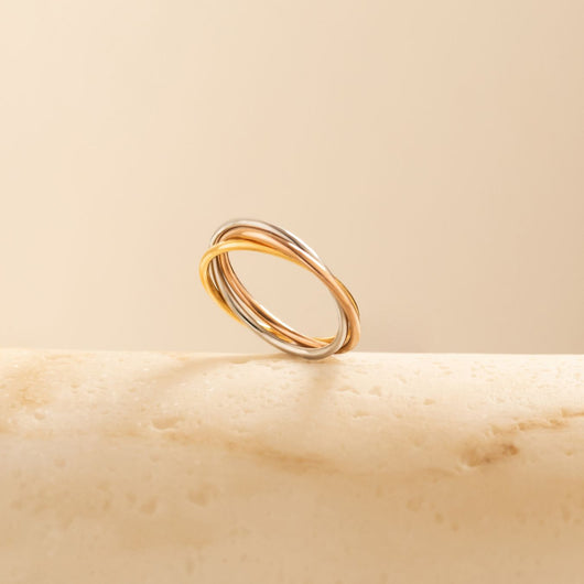 trio gliding fidget ring