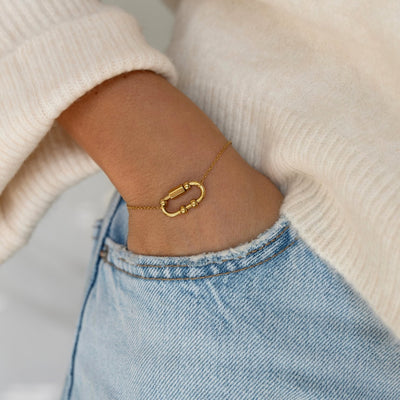gold 4-bead spinning bracelet
