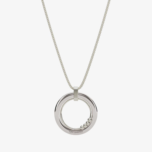 silver 4-bead fidget necklace