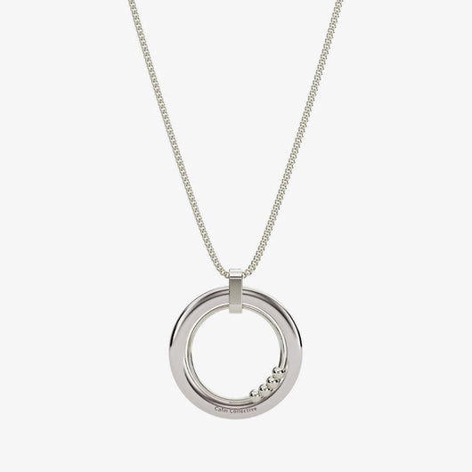 silver 4-bead fidget necklace