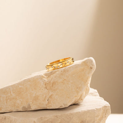 gold constellation crystal anxiety ring