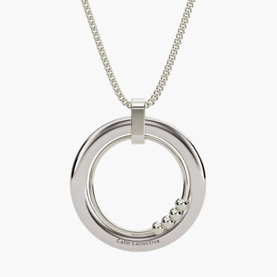 silver 4-bead fidget necklace