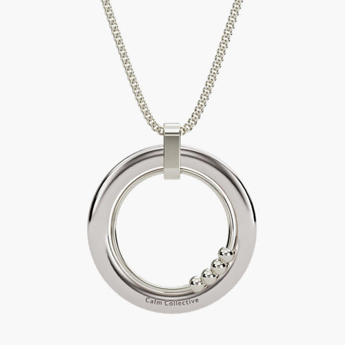 silver 4-bead fidget necklace
