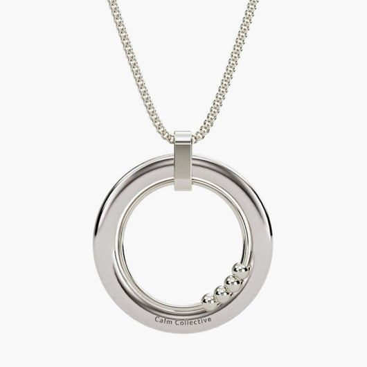 silver 4-bead fidget necklace