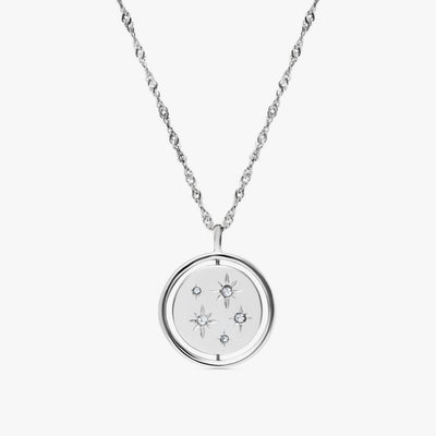silver night sky spinning necklace