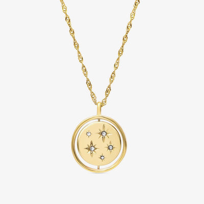 gold night sky spinning necklace