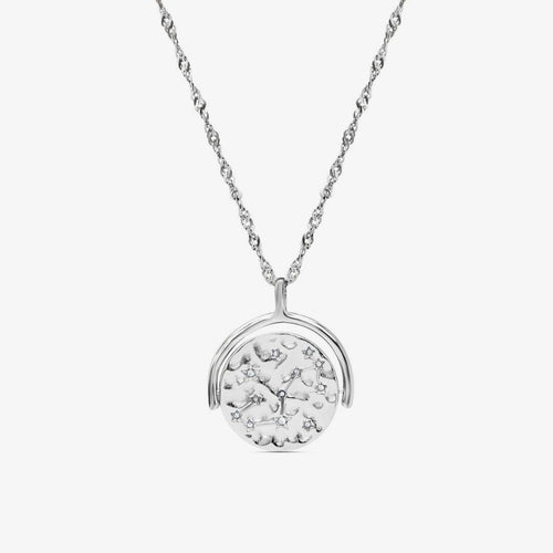 silver constellation spinning necklace