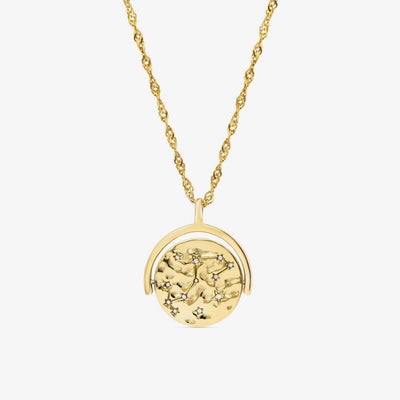 gold constellation spinning necklace
