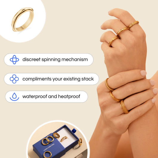 gold spinning bamboo ring