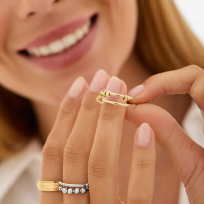 gold 4-bead adjustable nail anxiety ring