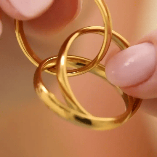 gold bold trio gliding fidget ring